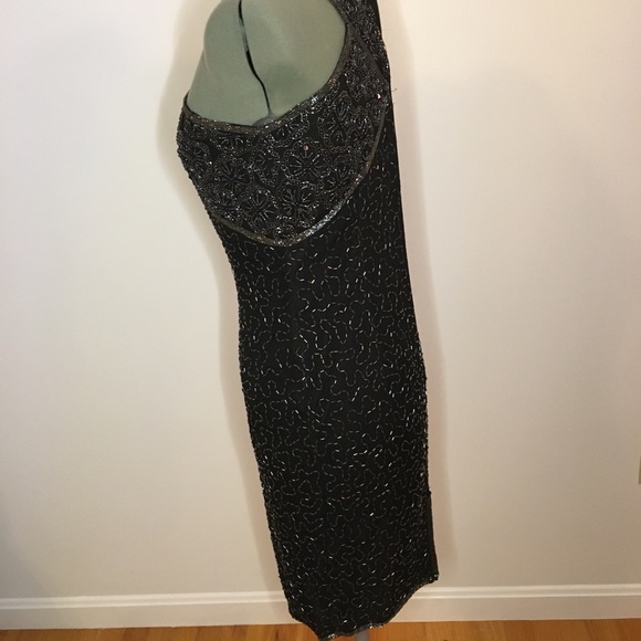Stenay Vintage 80s Silk/Beaded Cocktail Dress - Picture 6 of 8